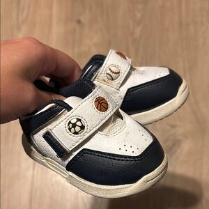 Vintage baby  Sports-Themed Navy and White Shoes